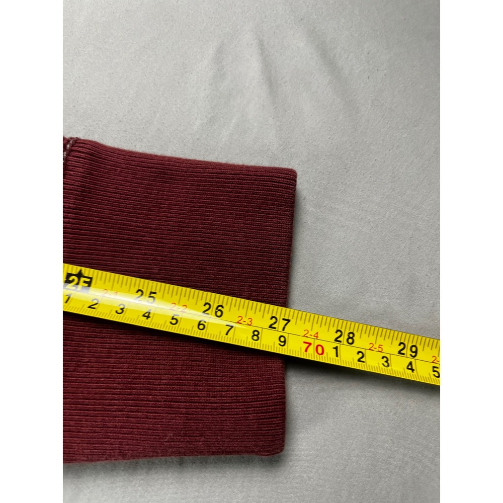 American Eagle Outfitters Mens Hoodie Large Fleece Burgundy Distressed Y2K - Picture 7 of 7